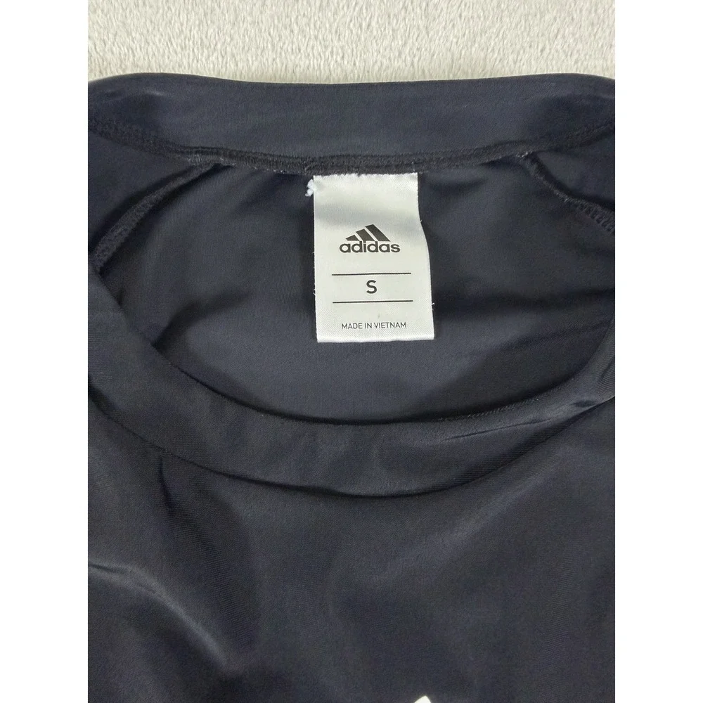 Adidas Long Sleeve Logo Rash Guard Shirt Black Size Small